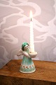 L. Hjorth ceramic angel with rare green glaze holding a ...