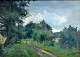 Agersnap, Hans (1857 – 1925) Dänemark: Eine Straße – Sommer. Öl auf Leinwand. Unterzeichnet. 36 ...