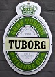 Grünes Tuborg-Emailleschild, Dänemark, 20. Jahrhundert.