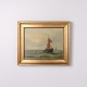 Marinemalerei mit Segelschiffmotiv auf Leinwand aus den 1890er Jahren. Das Gemälde ist mit „U. ...