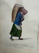 Kostüme in Kopenhagen, Eine Brotfrau von Lÿngbÿe, gerahmter älterer Druck von Lahde, Gothersgade ...