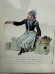 Kostüme in Kopenhagen, An Amagerkone - Eine Amagerin, gerahmter älterer Druck von Lahde, ...