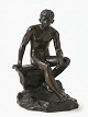 Große italienische Grand-Tour-Bronze, die den sitzenden Gott Hermes darstellt. Spätes 19. ...