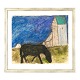 Jens Søndergaard, 1895-1957, WasserfarbeMotiv mit Pferd und KircheSigniert und datiert ...