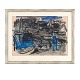 Jens Søndergaard, 1895-1957, WasserfarbeMotiv vom Hafen Slettens, SeelandSigniert und ...