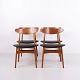 Satz von vier CH30 Esszimmerstühlen, entworfen von Hans J. Wegner und in den 1950er–60er Jahren ...