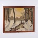 Poul Steffensen Winterlandschaft mit Bach und Brücke ...