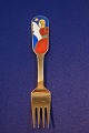Michelsen  Weihnachtsgabel 1989 aus dänisch  vergoldet ...
