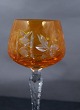 Roemer glass, Bohemian crystal glass. Selection of wine glasses 20cms with orange bowl. OFFER on all 5.