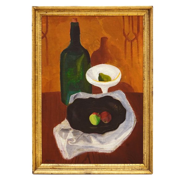 Jais Nielsen, 1885-1961, Öl auf Leinen. Stilleben. Signiert und datiert 1914. Lichtmasse: 70x47cm. Mit Rahmen: 79x56cm