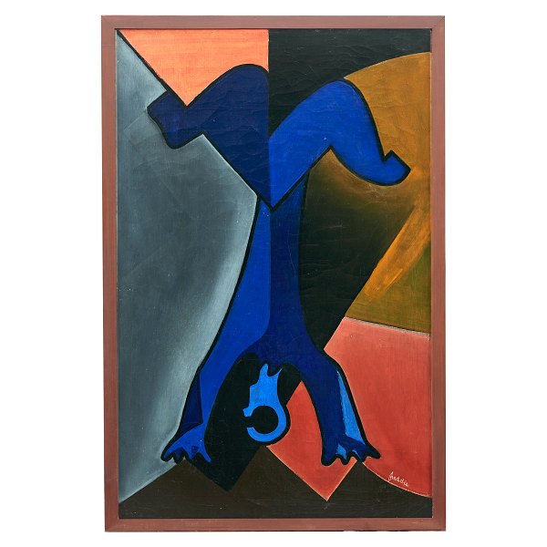 Wilhelm Freddie, 1909-95, Öl auf Leinen. "Akrobat Oh". Signiert und datiert 1930. Masse: 110x70cm