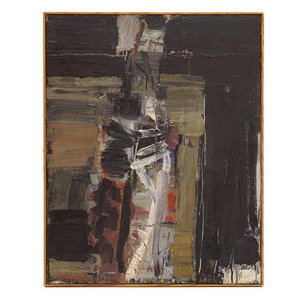 Ingálvur av Reyni, 1920-2005, Öl auf Leinen. Komposition "Mädchen". Signiert und datiert 1994. Lichtmasse: 92x73cm. Mit Rahmen: 94x75cm