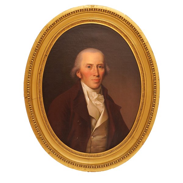 Jens Juel, 1745-1802, Öl auf Leinen. Porträt von Johan Jacob Frölich d.æ. aus den 1790er Jahren. Lichtmasse: 68x53cm. Mit Rahmen: 86x71cm