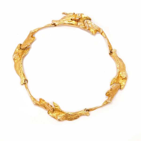 Lapponia Armband aus 14kt Gold von Björn Weckström 1971. L: 18,5cm
